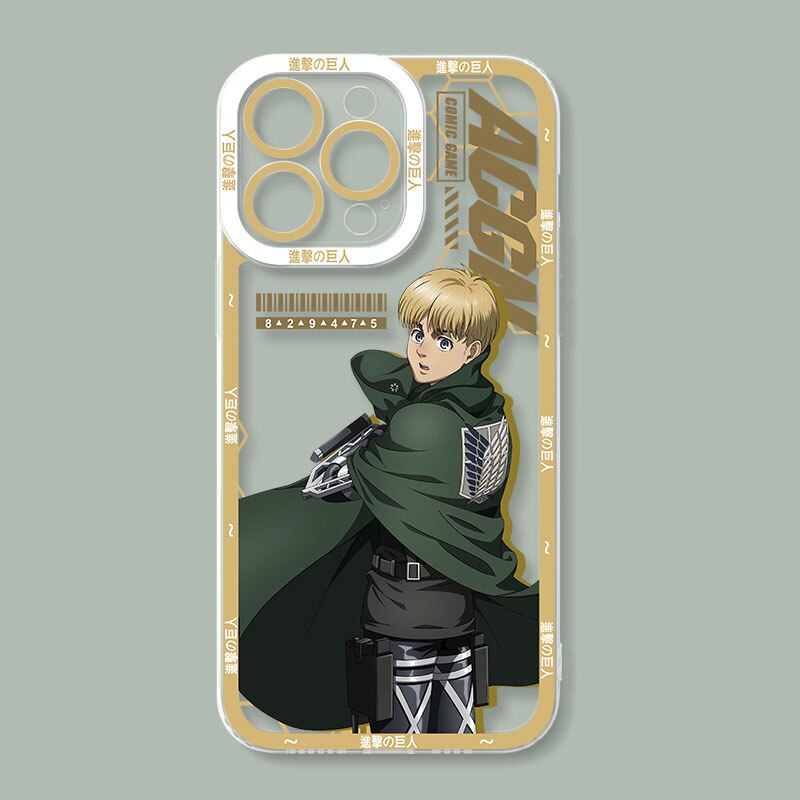 Anime Attack on Titan Soft Case for iPhone 14 Pro Max 13 12 Mini 11 Pro XR  XS X 8 7 6 6S Plus SE 2020 Clear Silicone Phone Cover