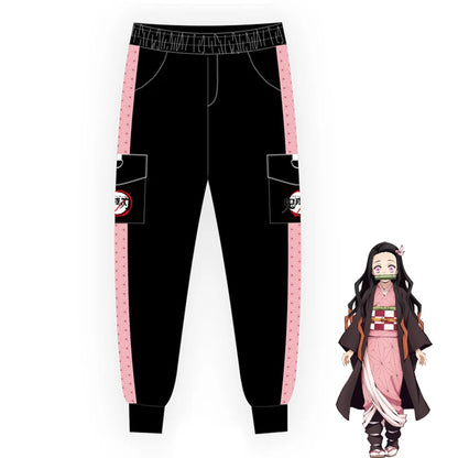 Anime Demon Slayer Joggers Pants Kimetsu No Yaiba Zenitsu Tanjirou Kamado Nezuko Cosplay Women/Men Casual Sweatpants Trousers