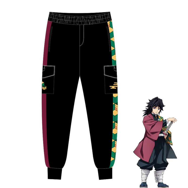 Anime Demon Slayer Joggers Pants Kimetsu No Yaiba Zenitsu Tanjirou Kamado Nezuko Cosplay Women/Men Casual Sweatpants Trousers