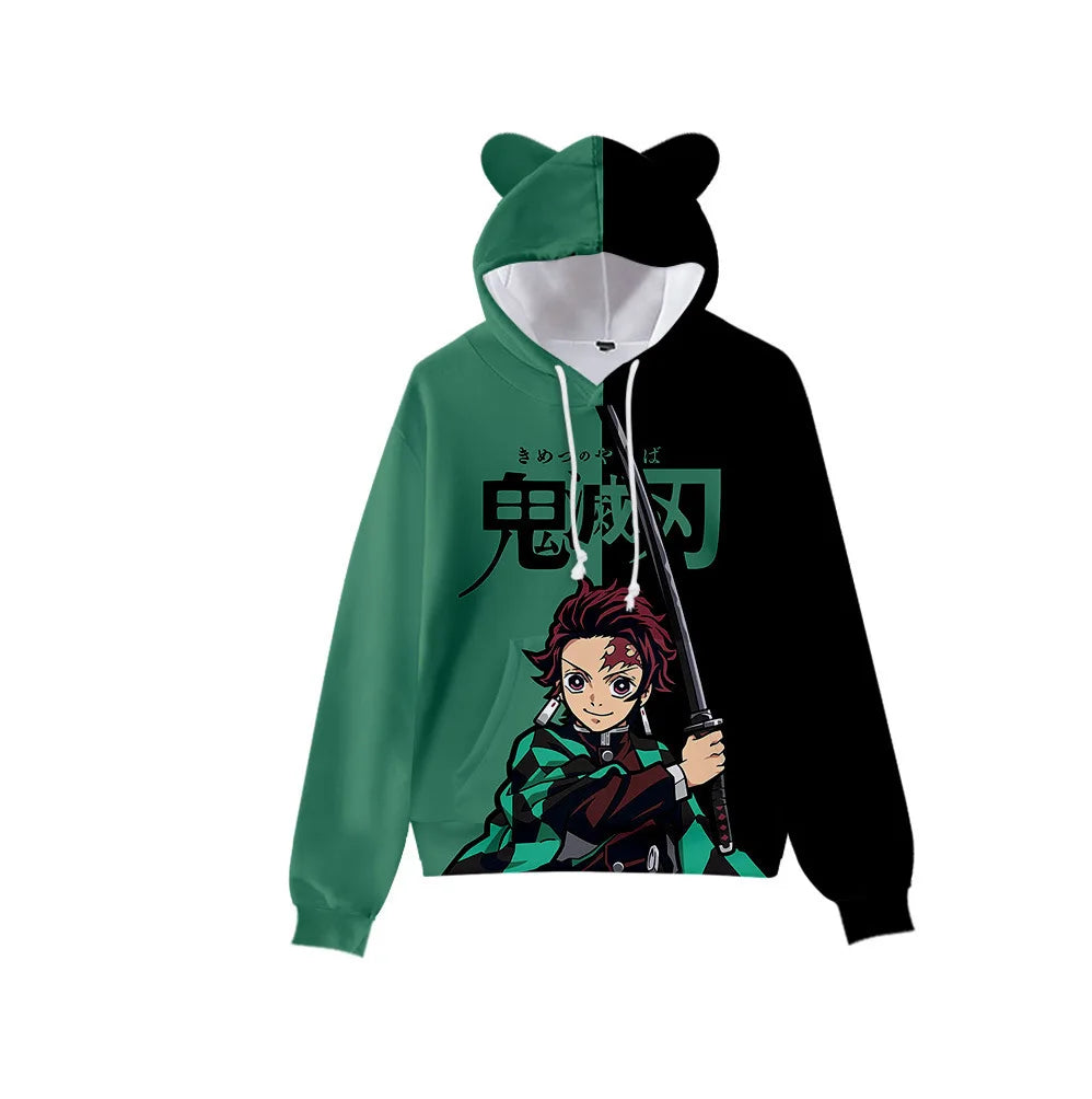 Anime Demon Slayer Men's Women's Hoodies 3D Print Plus Size Pullover Hooded Sweatshirts Streetwear Tops Clothing