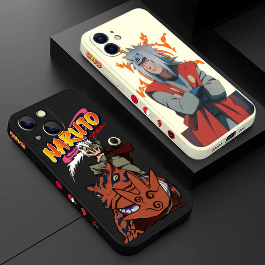 Anime Naruto Jiraiya Phone Case For iPhone 14 13 12 11 Pro Max Mini X XR XS MAX Plus Liquid Silicone Cover Fundas Capa