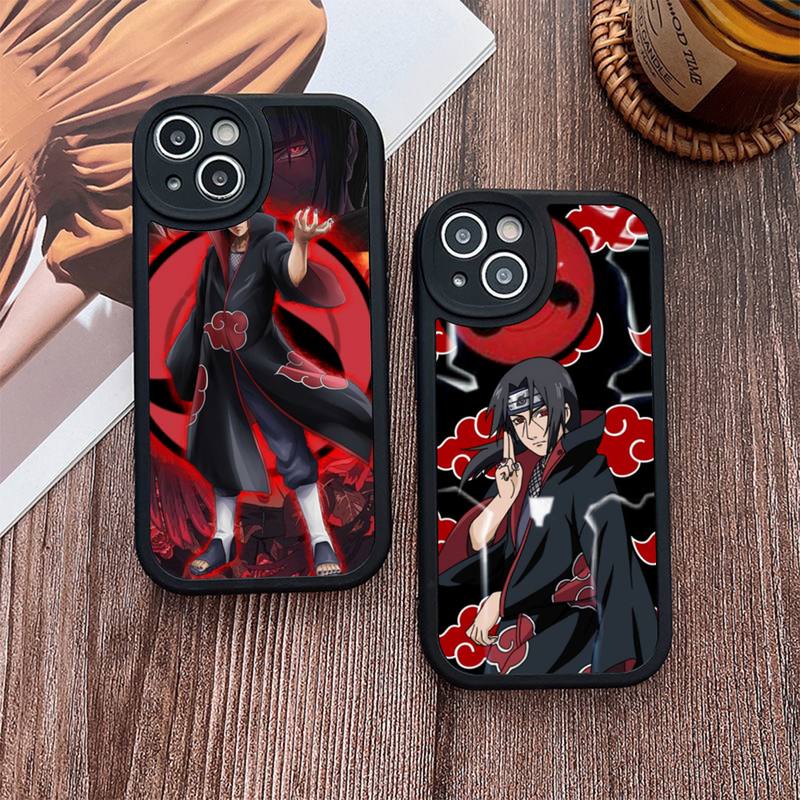 Anime Naruto Uchiha Itachi Phone Case For iPhone 14 Plus 13 12 11 Pro Max Mini X XS XR Soft Silicone Black Cover