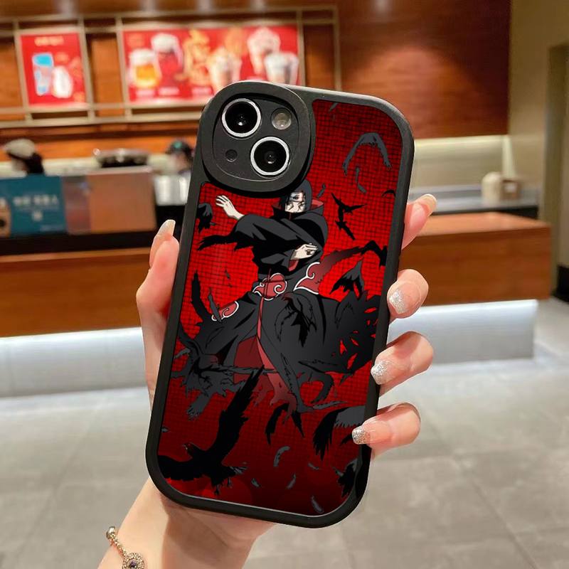 Anime Naruto Uchiha Itachi Phone Case For iPhone 14 Plus 13 12 11 Pro Max Mini X XS XR Soft Silicone Black Cover