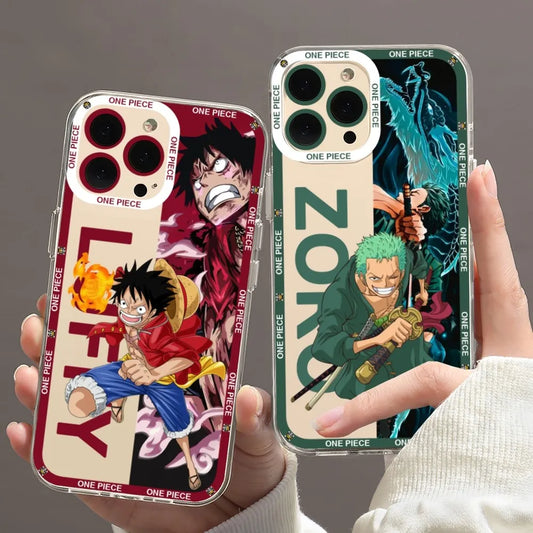 Anime O-ONE P-PIECE Phone Case For iPhone 11 12 Mini 13 14 Pro Max Transparent Shell