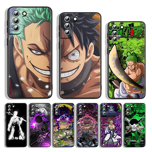 Anime Ones Pieces Roronoa-Zoro Phone Case For Samsung Galaxy S23 S22 S21 S20 FE Ultra S10e S10 S9 S8 Plus Lite Black Cover