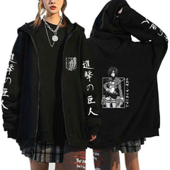 Attack on Titan Zipper Hoodies Casual Hip Hop Streetwear Sweatshirts Hoody Men Loog Sleeve Hoodie Jacket Clothes - Animehouse