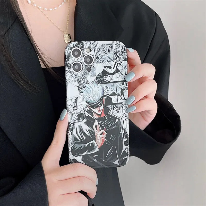 Jujutsu Kaisen anime style Gojo Satoru and Sukuna phone case - Animehouse