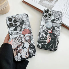 Jujutsu Kaisen anime style Gojo Satoru and Sukuna phone case - Animehouse