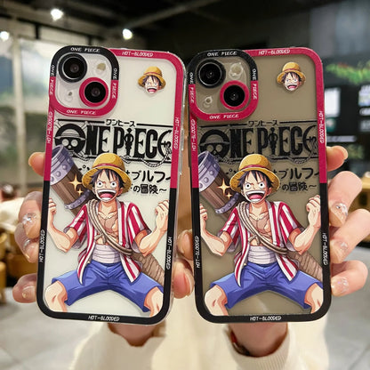 Fashion Anime OnePiece Phone Case For iPhone 14 13 12 11 Pro XS MAX 7 XR X 8 6 Plus Clear Cover Fundas