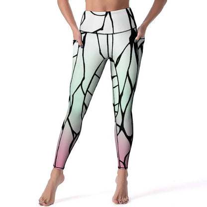 Giyu Tomioka Leggings Sexy Anime Demon Slayer Kimetsu No Yaiba Running Yoga Pants Push Up Sports Tights Pockets Design Leggins