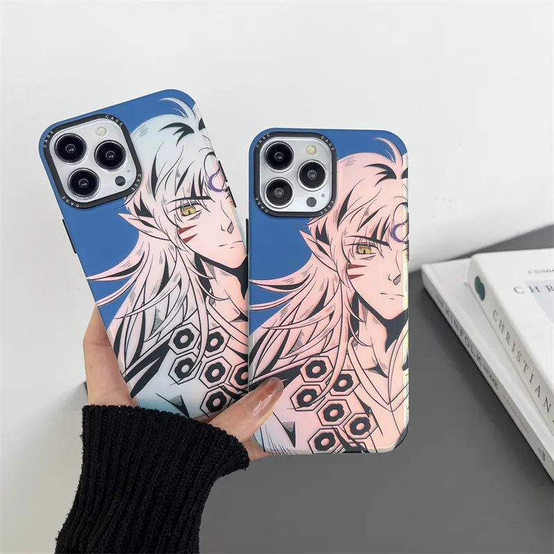 Japan Anime Inuyasha Sesshoumaru Case for iphone 11 12 13 14 pro max 14pro 14plus Bling Laser Soft Phonecase Funda