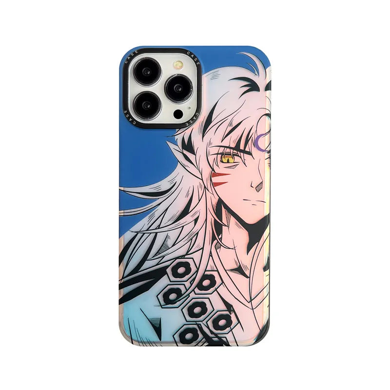 Japan Anime Inuyasha Sesshoumaru Case for iphone 11 12 13 14 pro max 14pro 14plus Bling Laser Soft Phonecase Funda