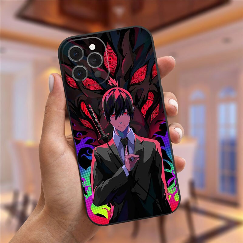 Japan Cartoon Anime Chainsaw Man Phone Case For iPhone 15 14 13 12 Pro Max  Soft TPU Cover Funda - Animehouse