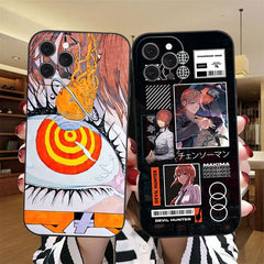 Japan Cartoon Anime Chainsaw Man Phone Case For iPhone 15 14 13 12 Pro Max  Soft TPU Cover Funda - Animehouse