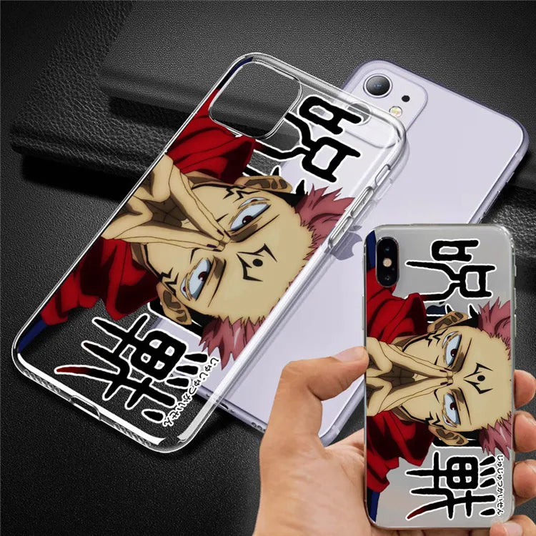 Japanese Anime Jujutsu Kaisen CellPhones Case for IPhone 14 11 12 13 X XR XS Pro MAX SE2020 6 6S 7 8 Plus Cartoon Cover Funda - Animehouse