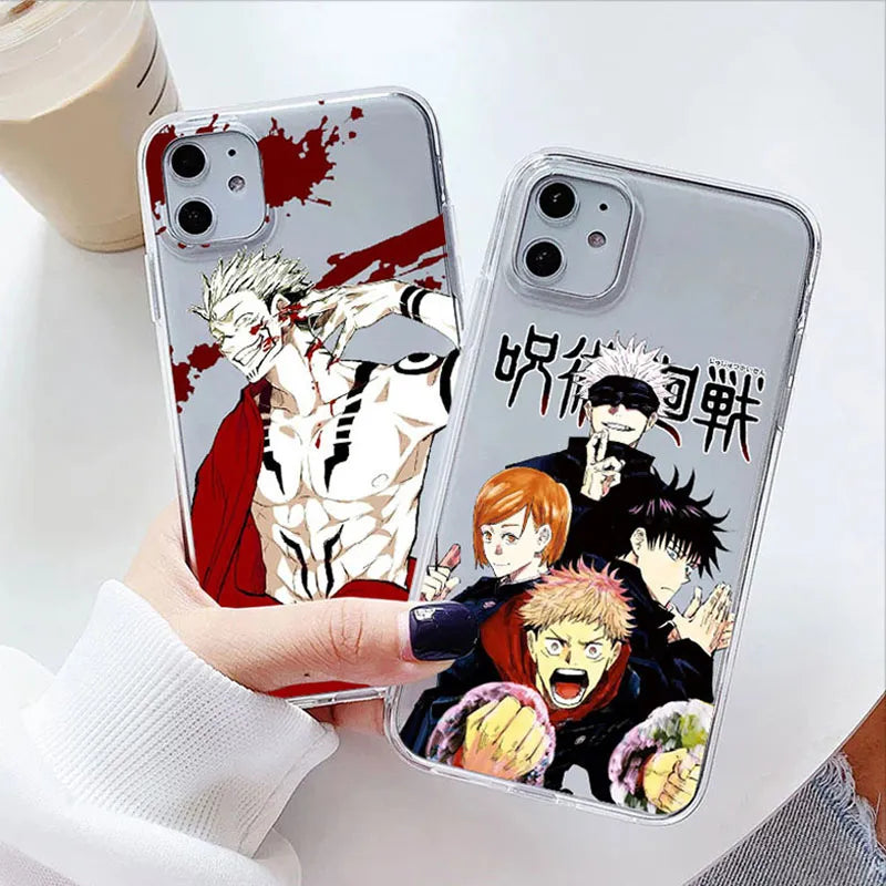 Japanese Anime Jujutsu Kaisen CellPhones Case for IPhone 14 11 12 13 X XR XS Pro MAX SE2020 6 6S 7 8 Plus Cartoon Cover Funda - Animehouse