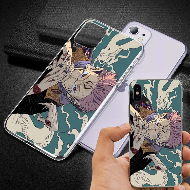 Japanese Anime Jujutsu Kaisen CellPhones Case for IPhone 14 11 12 13 X XR XS Pro MAX SE2020 6 6S 7 8 Plus Cartoon Cover Funda - Animehouse