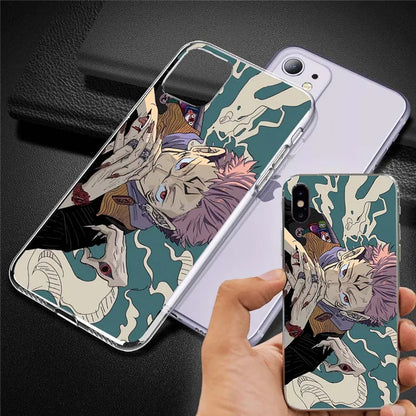 Japanese Anime Jujutsu Kaisen CellPhones Case for IPhone 14 11 12 13 X XR XS Pro MAX SE2020 6 6S 7 8 Plus Cartoon Cover Funda