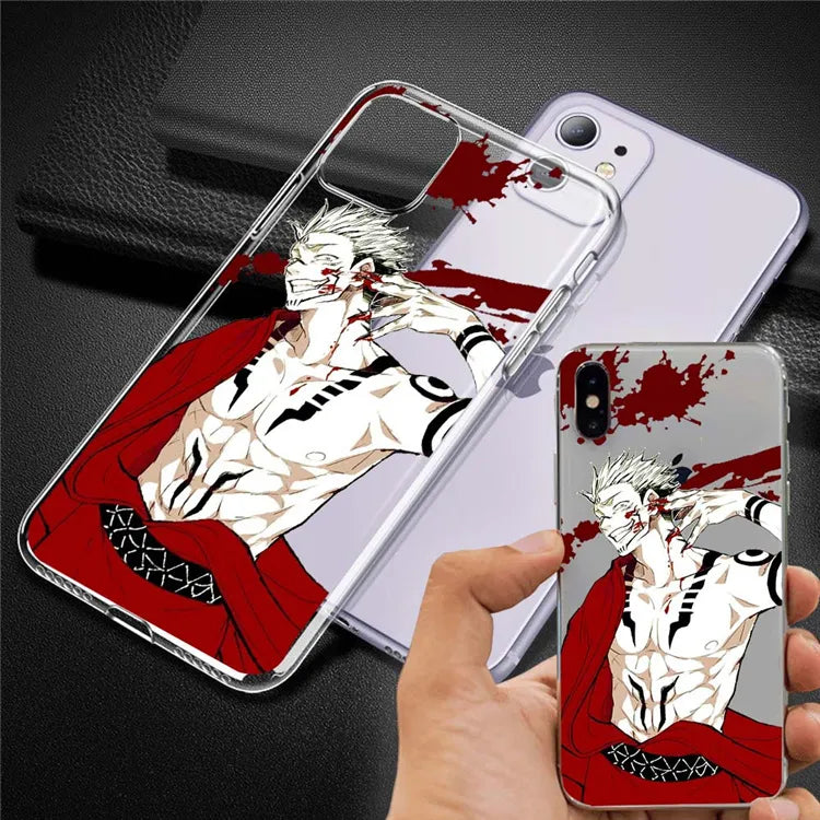 Japanese Anime Jujutsu Kaisen CellPhones Case for IPhone 14 11 12 13 X XR XS Pro MAX SE2020 6 6S 7 8 Plus Cartoon Cover Funda - Animehouse