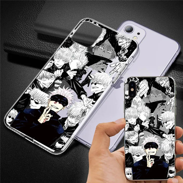 Japanese Anime Jujutsu Kaisen CellPhones Case for IPhone 14 11 12 13 X XR XS Pro MAX SE2020 6 6S 7 8 Plus Cartoon Cover Funda - Animehouse