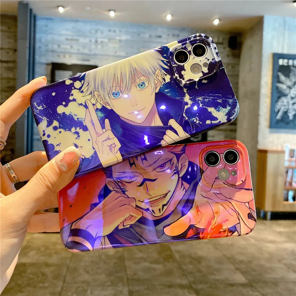 Jujutsu Kaisen Anime Itadori Yuji Ryomen Sukuna Phone Case for iphone 14 13 12 Pro Max 11 7 8 Plus Xs Max XR Blu-ray Soft Cover