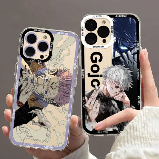 Jujutsu Kaisen Anime Phone Case For iPhone 11 12 Mini 13 14 Pro Max Transparent Shell
