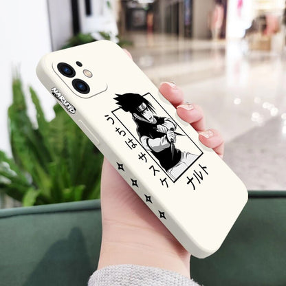 Naruto Itachi Sasuke Kakashi Cloud Silicone Soft Phone Case For iPhone 14 13 12 11 Mini Pro Plus X Xr XS Max Straight Edge Cover
