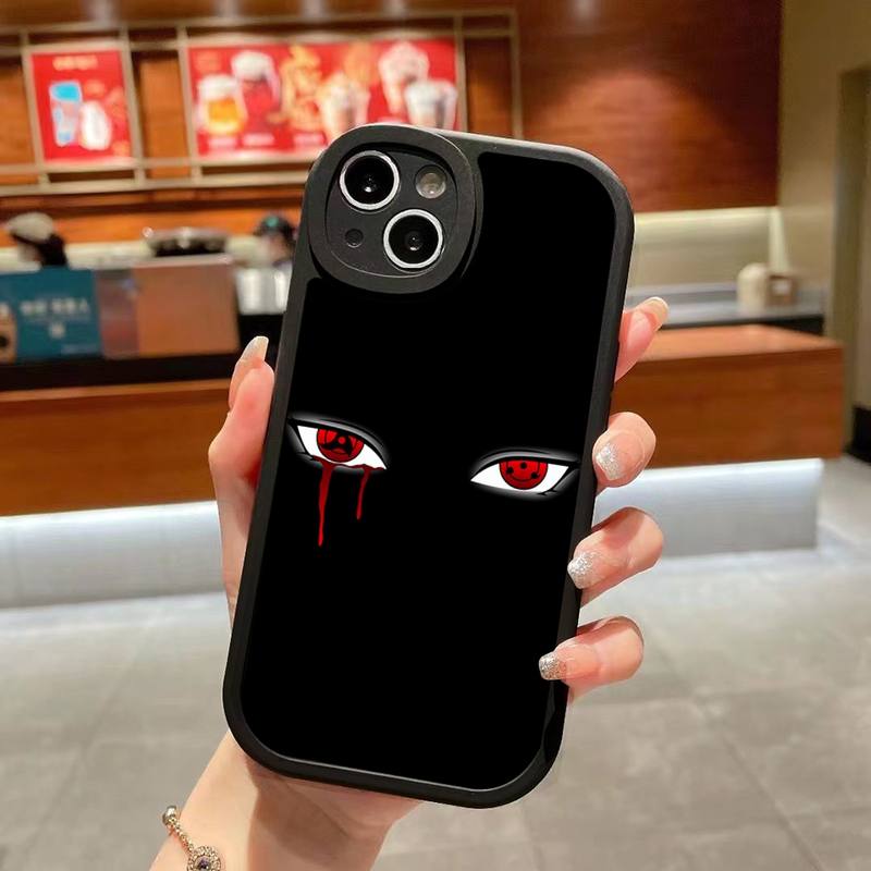 Naruto Itachi Uchiha Sasuke Kakashi Eyes Phone Case For iPhone 14 Plus 13 12 11 Pro Max Mini X XS XR Soft Silicone Black Cover