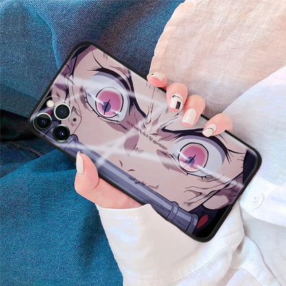 Nezuko Kamado Eyes Kimetsu no Yaiba Anime Soft TPU Glass Phone Case for IPhone