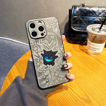 Pokemon Gengar Phone Case with Wrist Strap Stand for iPhone 16 Pro Max, 15 Plus, 13, 12 Pro, 11 - Creative Cute Full-Body Shockproof Cover