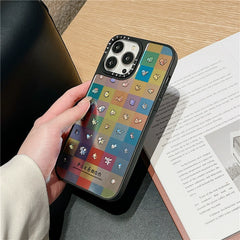 Pokémon Sticker Mirror Case for iPhone 14/13 Pro Max/12/11 | Cartoon Anime Design | Protective Shockproof Cover for Couples | Unisex Cute Style