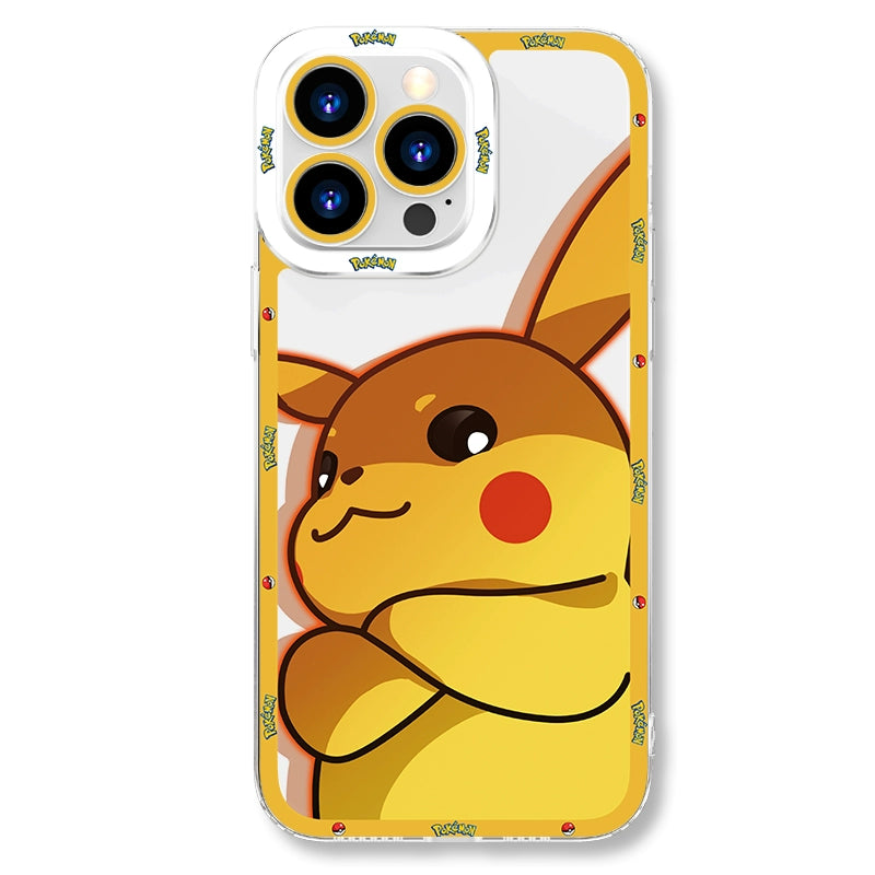 Pokemon Pikachu & Gengar Transparent Shockproof Phone Case for iPhone 16, 15 Pro, 14, 13 Pro Max, 12, XS Max, XR, 7 Plus, 8P, 6S - Cute Fun Design for Men & Women