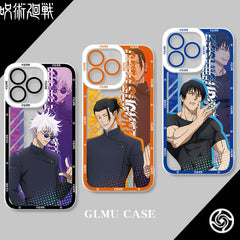 Jujutsu Kaisen Transparent Shockproof Phone Case for iPhone 16 Pro Max/14 Pro/13/12/11 | Featuring Gojo Satoru, Suguru Geto, Fushiguro Toji Anime Design