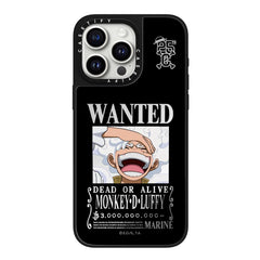 One Piece Magnetic Phone Case featuring Luffy's Bounty Poster for iPhone 15 Pro Max, 16 Pro, 12, and 13 – Cartoon Anime Shockproof Protective Cover