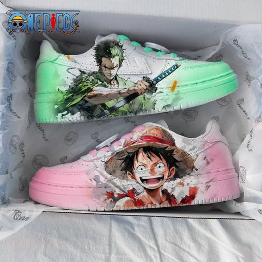 One Piece Luffy Zoro Animation Cartoon Two-Dimensional Men's Trendy Outdoor Casual Low-top Sports Shoes Playing Shoes Wholesale