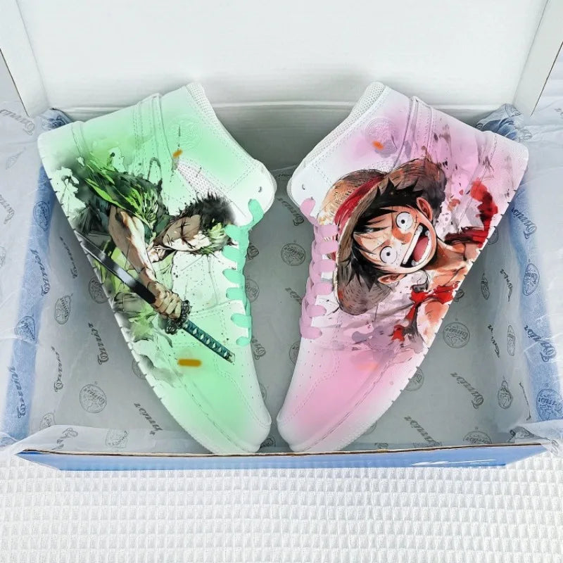 One Piece Luffy Zoro Animation Cartoon Two-Dimensional Men's Trendy Outdoor Casual Low-top Sports Shoes Playing Shoes Wholesale