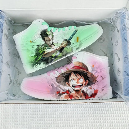 One Piece Luffy Zoro Animation Cartoon Two-Dimensional Men's Trendy Outdoor Casual Low-top Sports Shoes Playing Shoes Wholesale