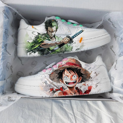 One Piece Luffy Zoro Animation Cartoon Two-Dimensional Men's Trendy Outdoor Casual Low-top Sports Shoes Playing Shoes Wholesale