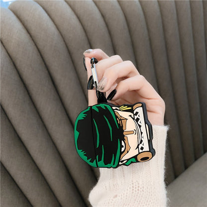 One Piece Zoro Silicone Earphone Case Toy Airpods 1 2 3 Pro 3d Anime Wireless Bluetooth Headphone Case Kids Birthday Gifts