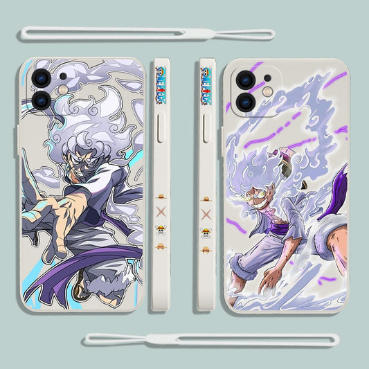 One Pieces Luffys Gear 5 Phone Case For Samsung Galaxy S23 S22 S21 S20 Ultra FE S10 4G S9 S10E Note 20 10 9 Plus With Lanyard
