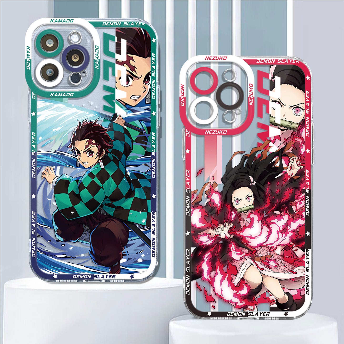 Phone Case for Apple iPhone X XS 13 Pro Max 11 Pro 12 Mini 7 6s SE 14 Plus 8 XR Japan Anime Demon Slayer Transparent Soft Cover