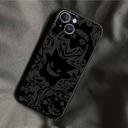 Pokemon Gengar Phone Case for iPhone 8 Plus 7 6s 14 Pro Max SE XS X XR 11 12 Mini 13 Pro XS Max Luxury Armor Black Soft Cover