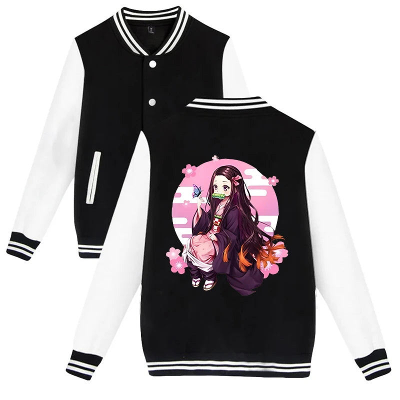 New Kamado Nezuko Printing Jacket Women Men Casual Baseball Jacket Autumn And Winter Baseball Uniform Coat