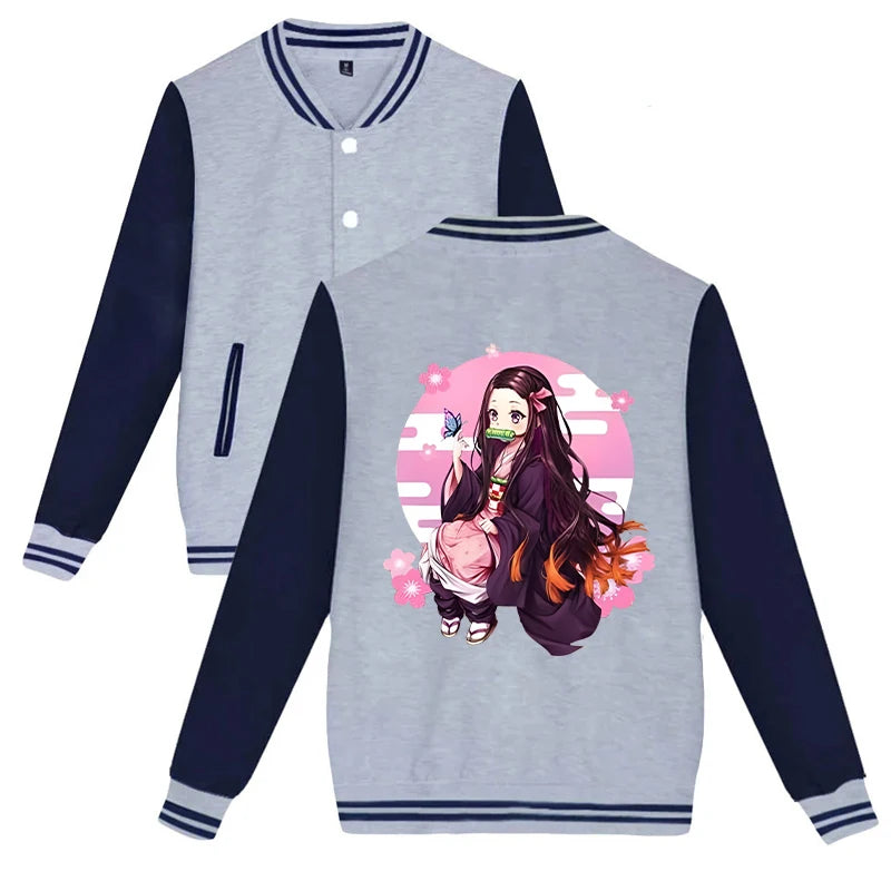 New Kamado Nezuko Printing Jacket Women Men Casual Baseball Jacket Autumn And Winter Baseball Uniform Coat