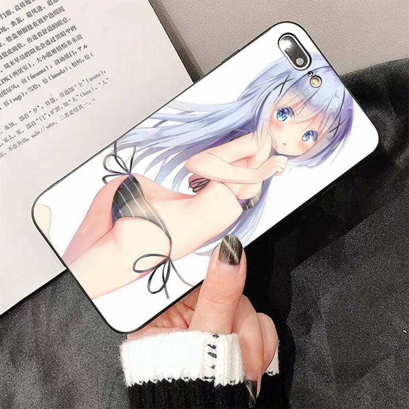 Summer sexy anime girl black Phone Case Hull for iphone 13 8 7 6 6S Plus X 5 5S SE 2020 XR 11 pro XS MAX