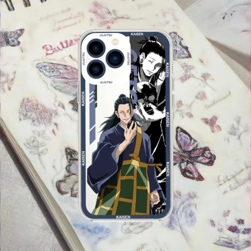 bilibili Anime Jujutsu Kaisen Gojo Satoru Phone Case For iPhone 13 14 15 Mini 11 12 Pro Max Transparent Shell