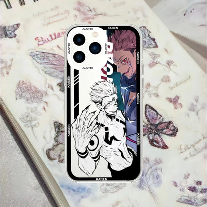 bilibili Anime Jujutsu Kaisen Gojo Satoru Phone Case For iPhone 13 14 15 Mini 11 12 Pro Max Transparent Shell