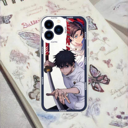 bilibili Anime Jujutsu Kaisen Gojo Satoru Phone Case For iPhone 13 14 15 Mini 11 12 Pro Max Transparent Shell