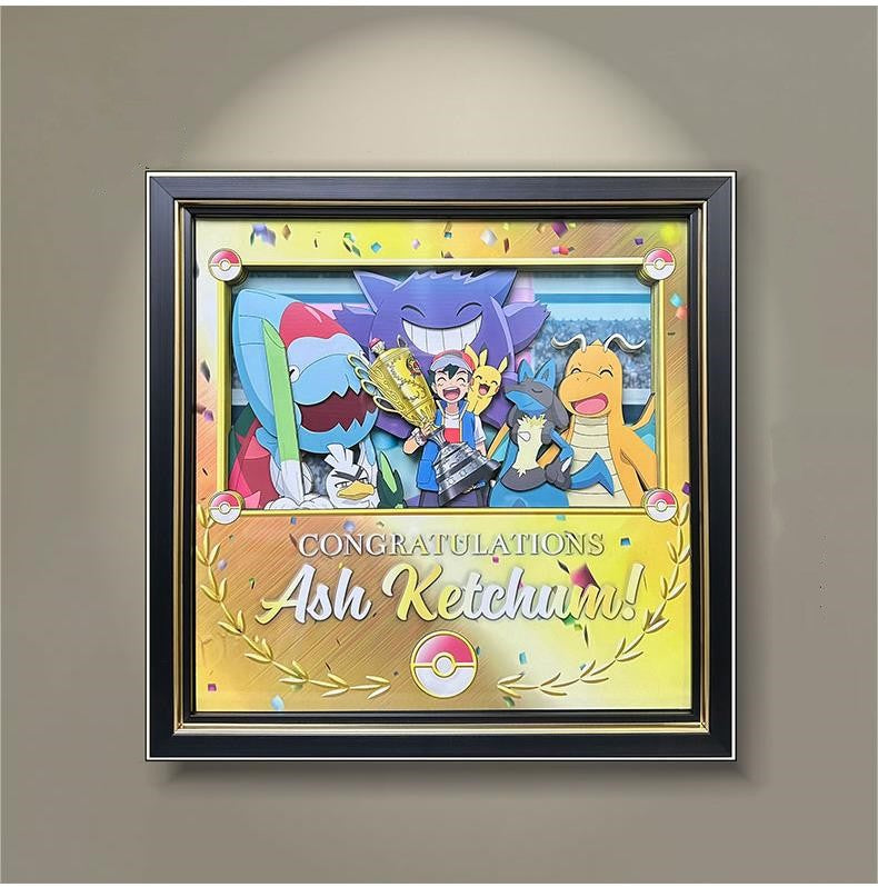 Pokémon (Xiaozhi trophy photo) 3D decorative painting - Animehouse