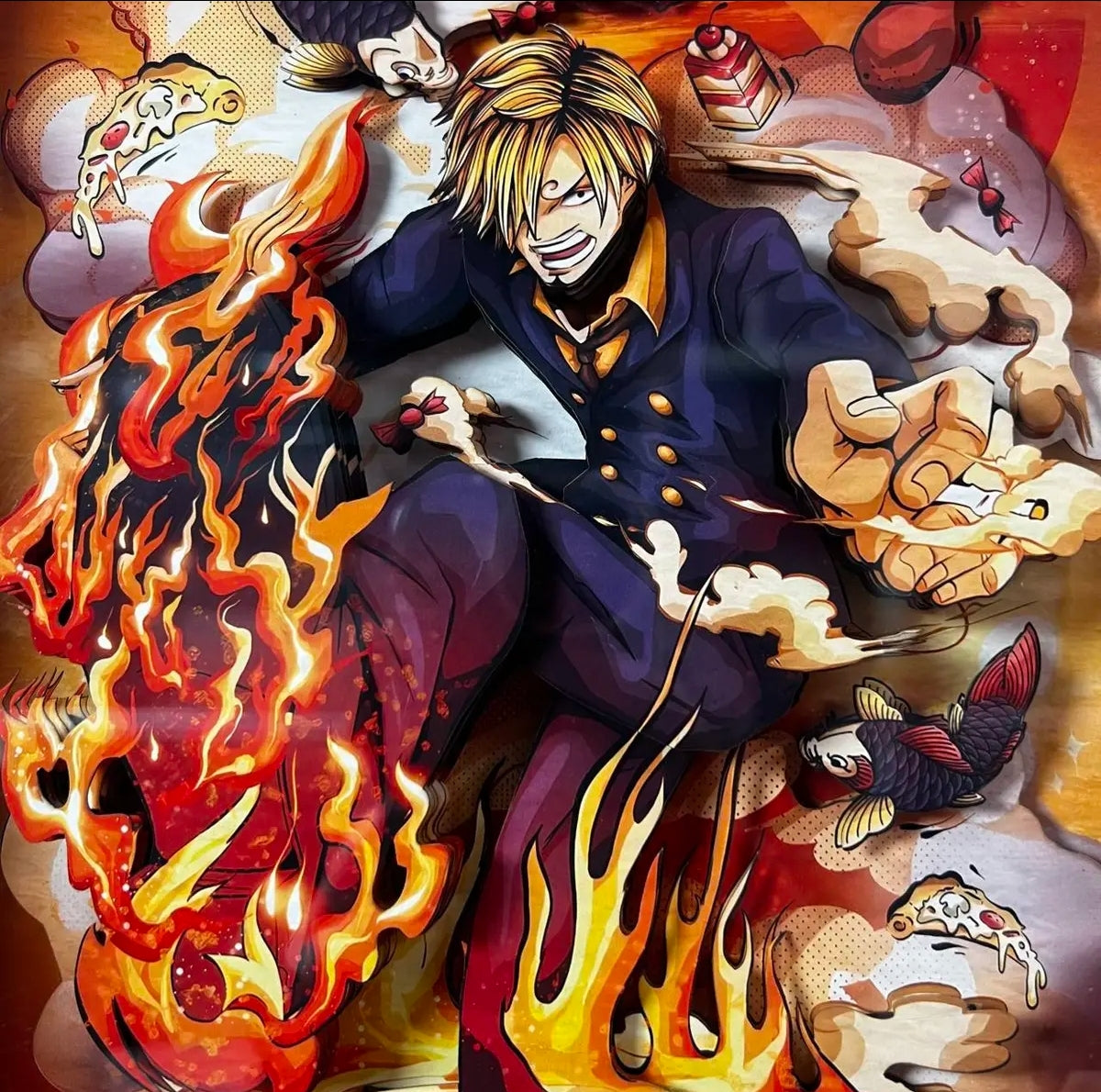 One Piece <Sanji> 3D handmade decorative painting - Animehouse